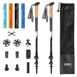 Hiking Poles, Ultra-Light Telescopic Trekking Poles,Portable Walking Sticks with Adjustable Height for Men and Women(Black)