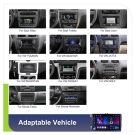 4G+64G 9'' Android 15 Car Stereo Radio Wireless Carplay for VW Passat Jetta Tiguan Golf MK5 MK6 T5 EOS Polo, Rimoody Android Auto GPS 5G-WiFi Bluetooth 5.0 Touch Screen FM/RDS SWC Backup Camera