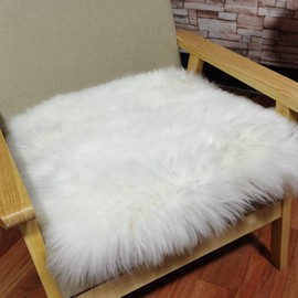 Champlus Sheepskin Chair Cushion Pad Genuine Australian Sheepskin Seat Cushion Fur Cha...
