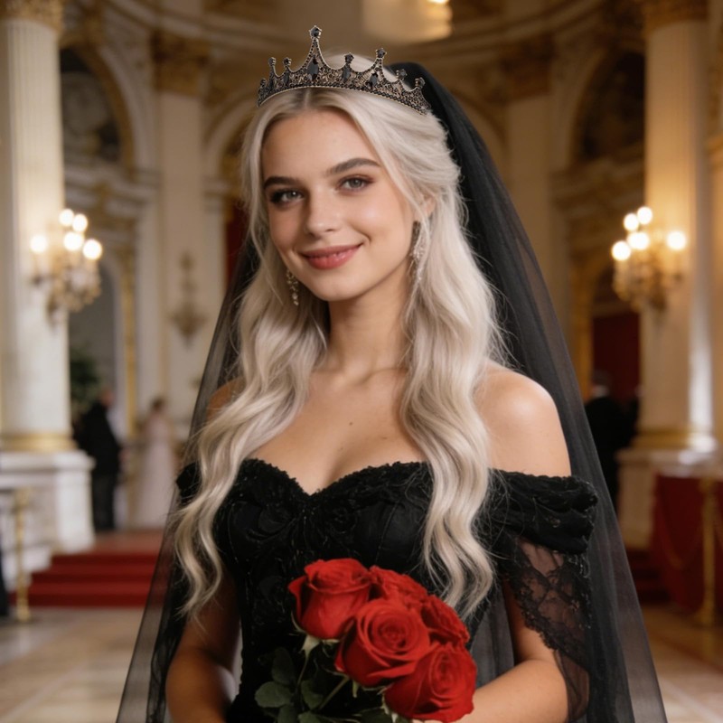 Amariver Black Crystal Tiara Crown for Women Gothic Gold Crown