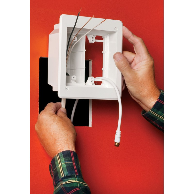 Arlington LVU2W-1 Recessed Low Voltage Mounting Bracket with Paintable Wall