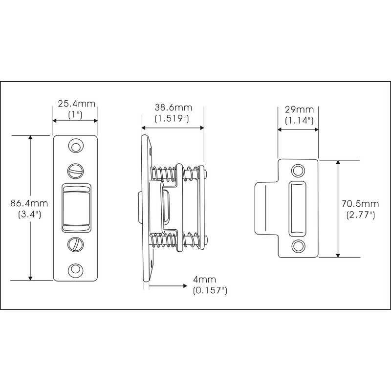 QCAA Heavy Duty Solid Brass Adjustable Silent Roller Catch, Oil