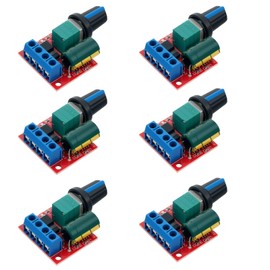LAOMAO DC Motor Speed Controller PWM 5V-35V 5A Adjustable for 6V/12V/24V Fan, LED Strip, Electric Motors (Pack of 6)
