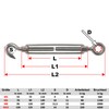 Stainless Steel VA4 Rope Tensioner Wire Rope Turnbuckle Wire Tensioner