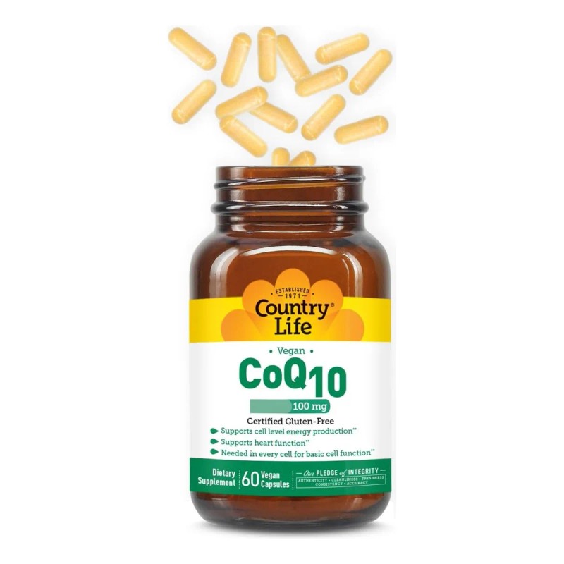 Country Life Coq10 Coenzima Q10 Vegana 100 Mg 60 Caps