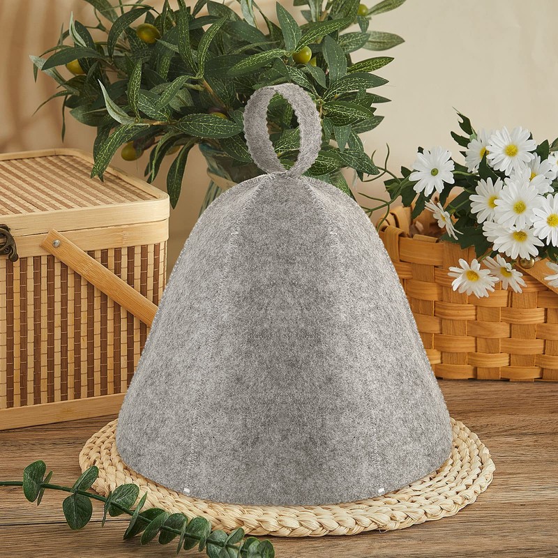 2 Pieces Sauna Hat Felt Sauna Hat Use to Avoid