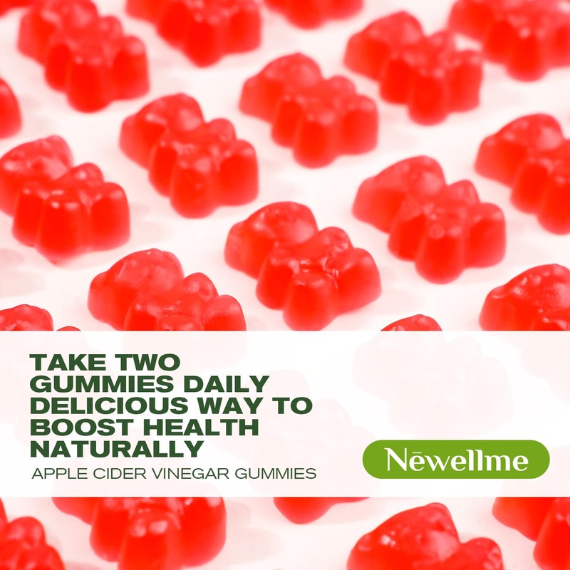 NEWELLME Sugar-Free Apple Cider Vinegar (ACV) Gummies with The Mother