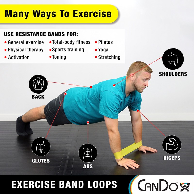 CanDo Resistance Exercise Band Loop, Green Medium 30 inch, for