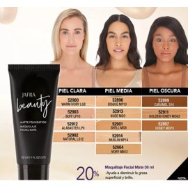 Jafra Beauty Maquillaje Facial Mate Tono Golden Honey Mdg2