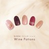 BEAUTYAVENUE Gel Nail Stickers for Hands, 24 pcs (Wine Potion)