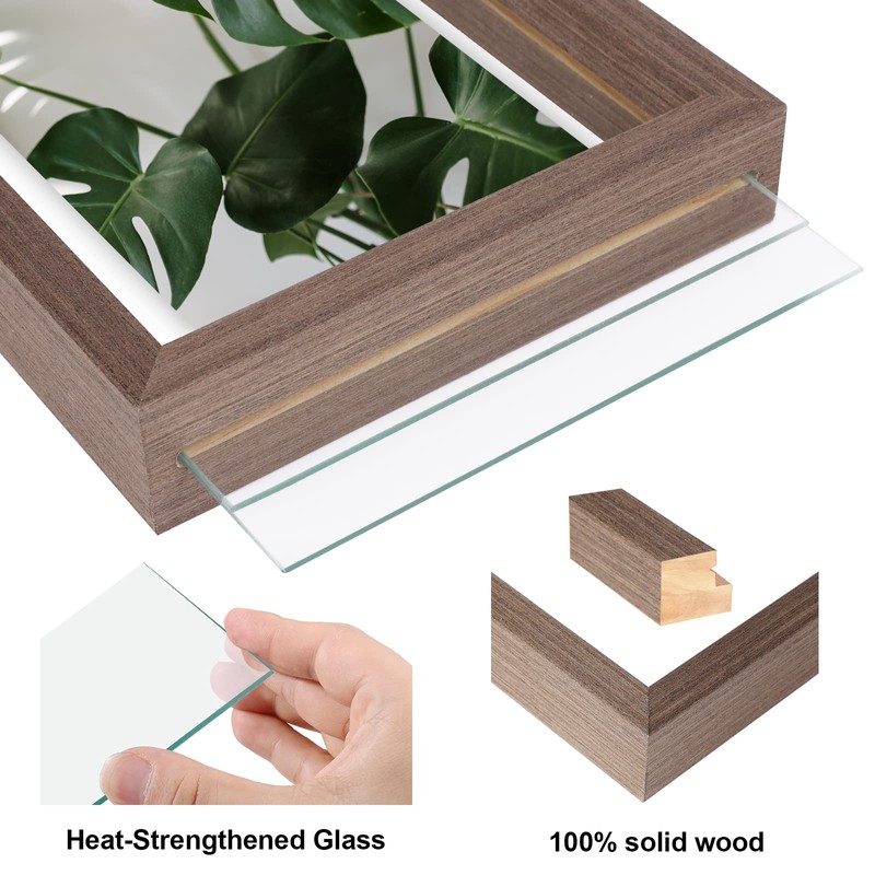 Egofine 11x14 Floating Frames Set of 2, Double Plexiglass Picture