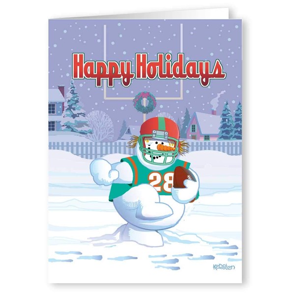 Football Christmas Cards - 18 Holiday Sport Cards & Envelopes - Football Theme