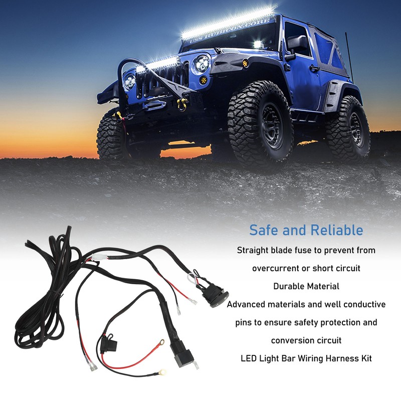 LED Light Bar Wiring Harness Kit 5 Pin On Off