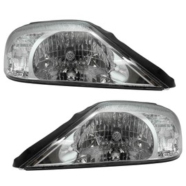 TRQ Headlight Assembly Set Headlights Driver & Passenger Side Compatible with 2000-2005 Mercury Sable FO2502168 FO2503168