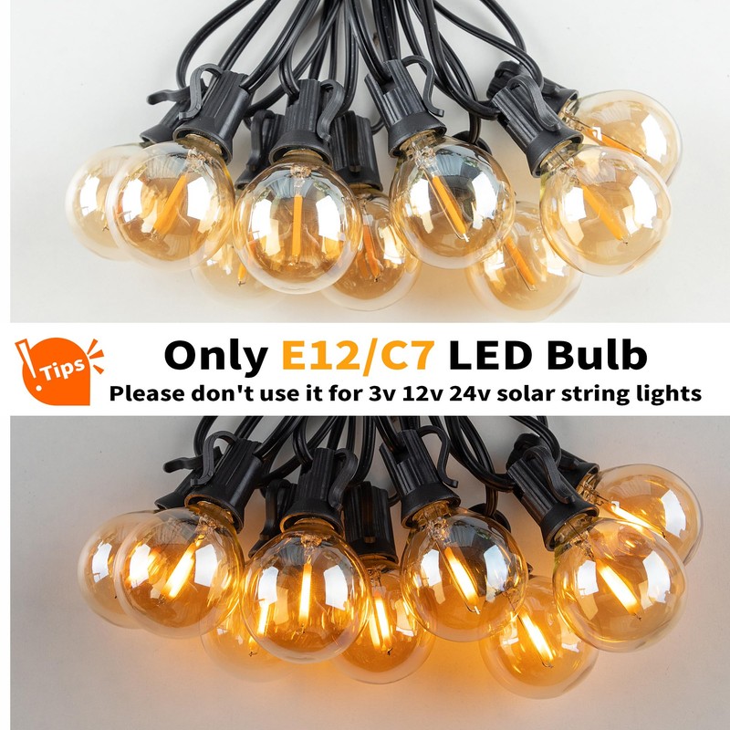 Sphoon G40 Led Replacement Light Bulbs,Amber Glass E12 Candelabra Light