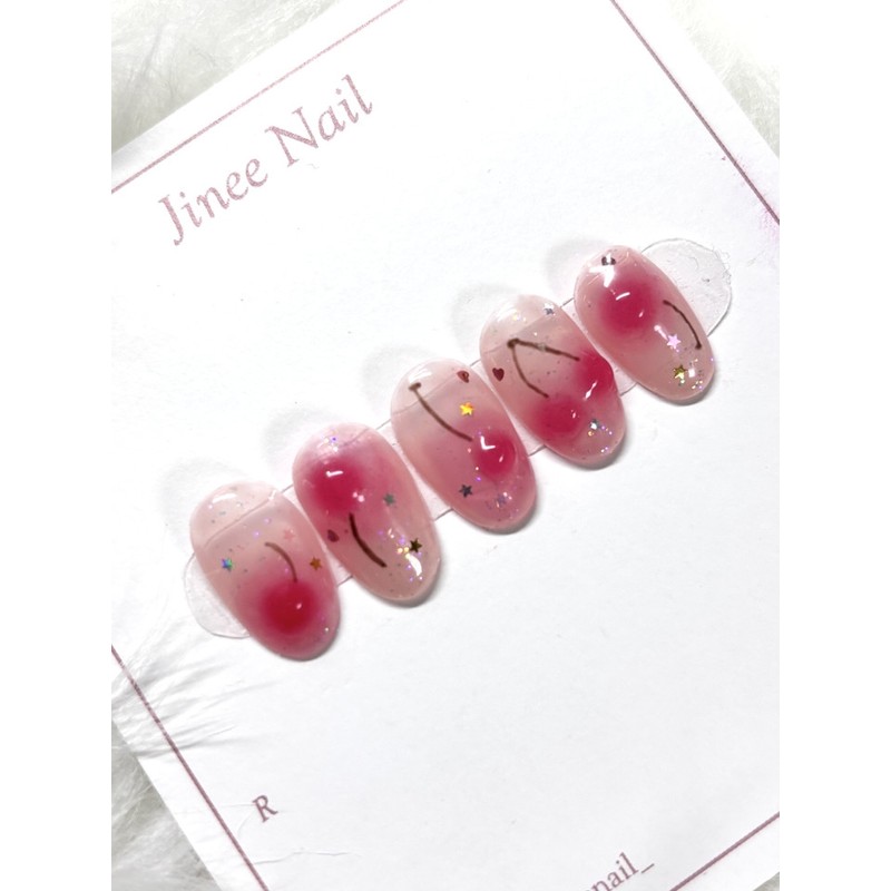 Cherry Drop Nail Tips - Stiletto / 체리 드롭 네일팁