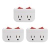 Oviitech Grounded Outlet Wall Tap Adapter with Red Indicator On/Off