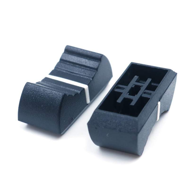 CENPEK 10Pcs Plastic Black Straight Slide Potentiometer Flat Push Knob