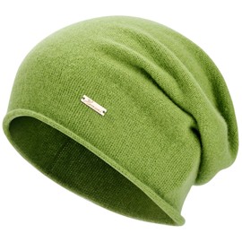 HAMUNI Wool Slouchy Beanie for Women,Soft Warm Beanies Hats- Lightweight & Breathable Skull Beanies Cap for Spring,Fall, Winter Green
