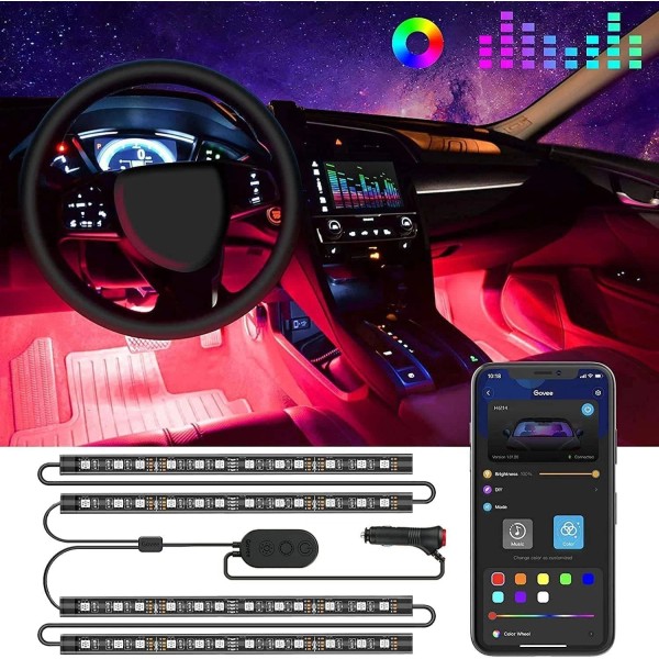 Govee Car LED Lights, Smart Car Interior Lights with App
