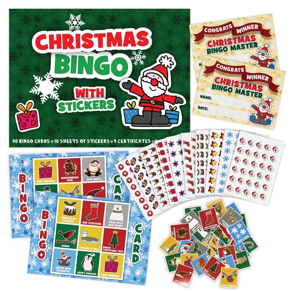 Christmas Bingo Party Game for Kids Adults - Premium Quality