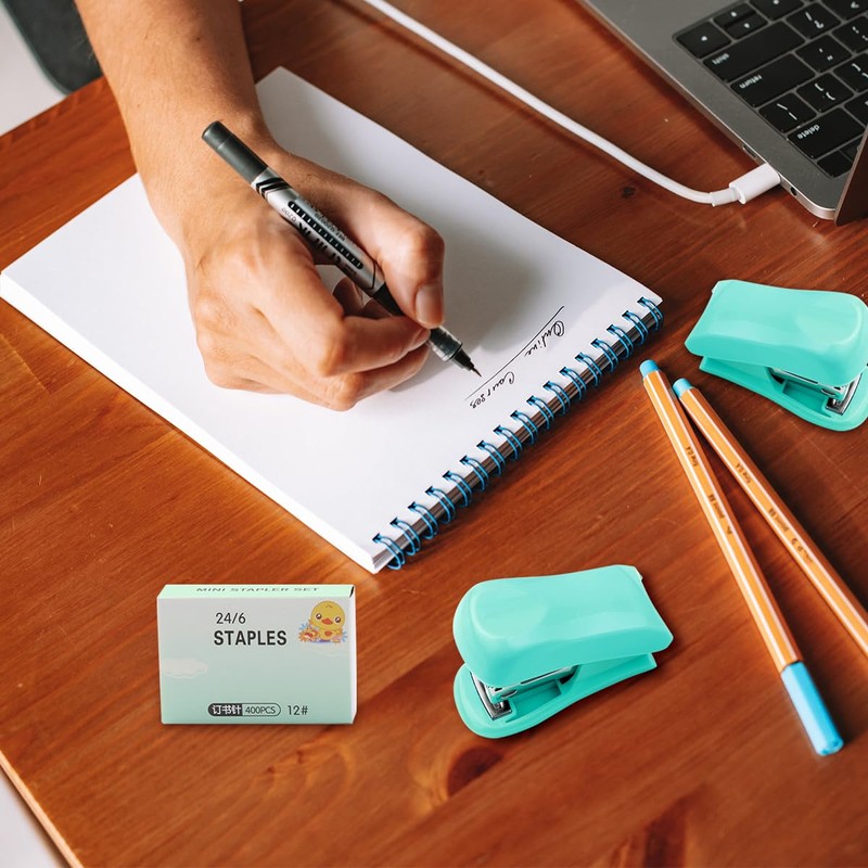 Luckious Mini Effortless Desktop Staplers - Simplify Your Stapling Tasks