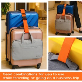 Weewooday 8 Pcs Luggage Straps Suitcase Tags Set for TSA Approved, 4 Travel Adjustable Suitcase Belt, 4 Silicone Luggage Tags with Name ID Card Travel Accessories (Light Orange,A)