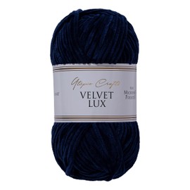 Utopia Crafts Velvet Lux Chenille Super Soft Chunky Yarn for Knitting and Crochet, 100g - 110m (Midnight Blue)