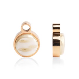 Roségold Anhänger für Ohrringe in nude • Creolen Charm zum Wechseln • Edelstahl & recyceltes Glas • nachhaltiger Halbedelstein-Look • MIX AND MATCH