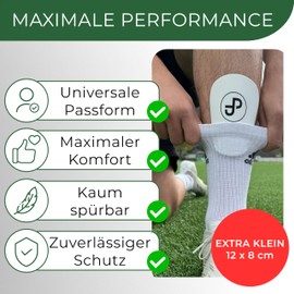 JDP Mini Shin Pads, Extra Small Shin Pads, Football, Men, Non-Slip Mini Shin Pads, Children's Football, Shin Pads, Small, Shin Pads for Football, 12 x 8 cm, White