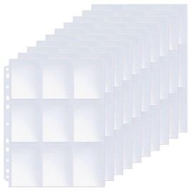 1080 Pockets Card Sleeves, Portfolio Folder Films 11 Holes, 60 Sheets/120 Pages, Plastic Trading Card Album, Transparent Sleeves Playing Cards Scrapbook, Card Protective Sleeves for Cards
