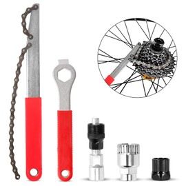 Odoland Bike Chain Removal Tool Kits Bicycle Repair Tool Kit include Bike Crank Extractor, Spanner, Bracket Remover, Bicycle Flywheel Chain Sprocket Remover Tool and Cassette Lockring Removal Tool