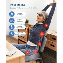 Cojín de Asiento ergonómico,Cojín de Silla,Cojín para la Espalda, Funda del cojín extraíble