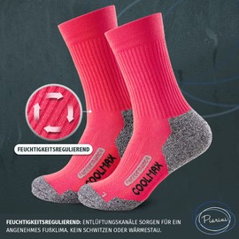 Piarini Coolmax Hiking Socks, Outdoor Socks, Long Functional Socks in Black, Anthracite, Navy, Petrol, 2 Pairs, Size: 35 - 38, 39 - 42, 43 - 46, 47 - 50 -