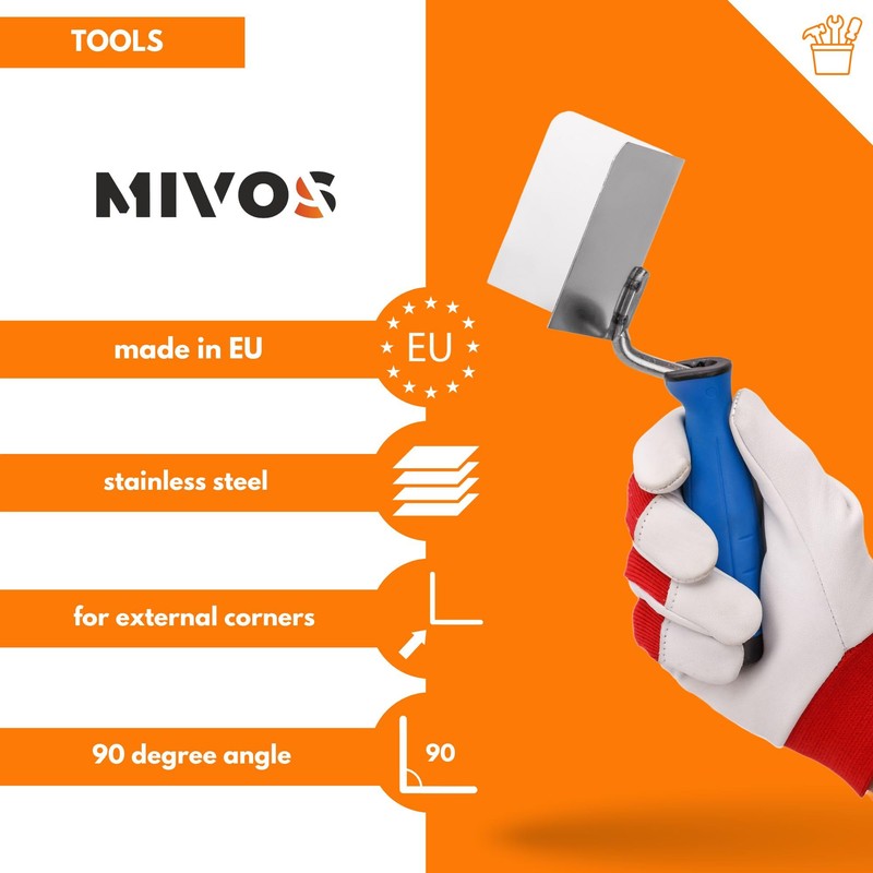 Mivos Stainless Steel Outdoor Corner Trowel - Rustproof Corner Trowel
