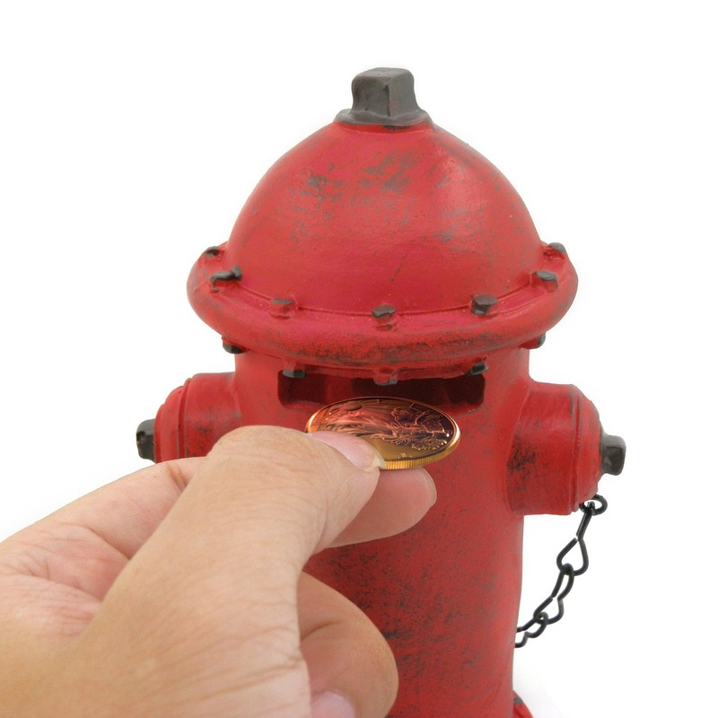 Ornerx Fire Hydrant Money Box Resin Piggy Bank 6"