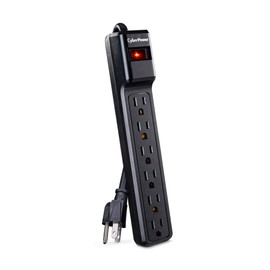 CyberPower CSB604 Essential Surge Protector, 900J/125V, 6 Outlets, 4ft Power Cord, Black