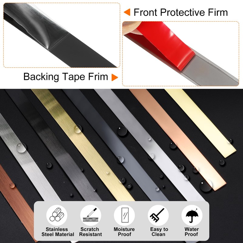 HARFINGTON 19.7ft x 0.39" Wall Trim Peel and Stick Molding