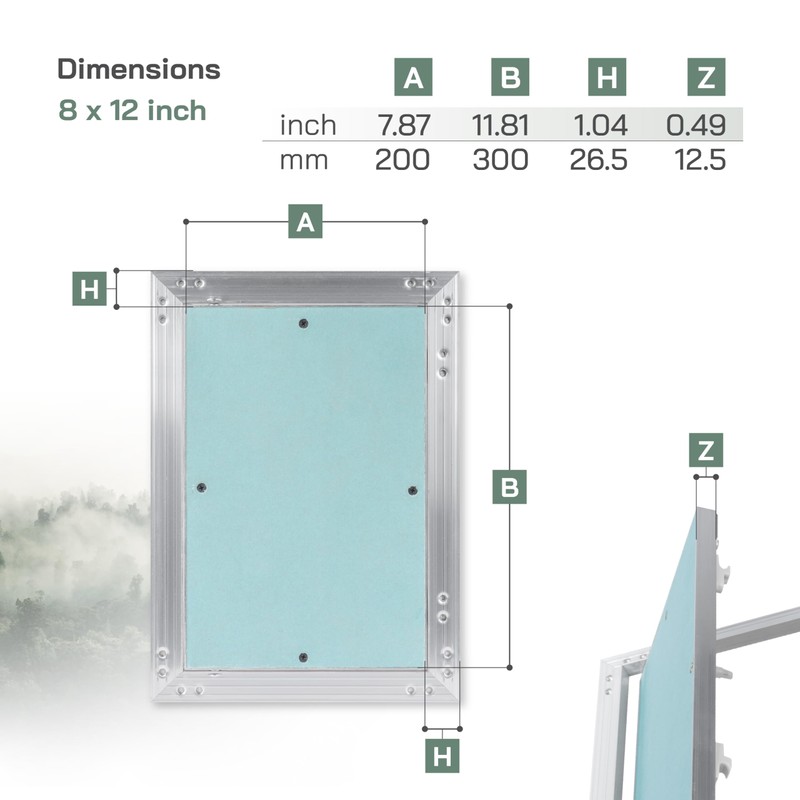 Vent Systems 8" x 12" Inch Aluminum Drywall Access Panel