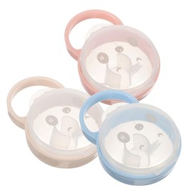 Estuche Para Chupetes Ñiño 3 Piezas Transparente Multifunción Asa Portátil Antidespolvo Colores Rosa Azul y Durazno Para Mochilas y Cochecitos Infantil