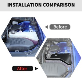 RT-TCZ Coolant Tank Cover Engine Trim Accessories for Dodge Charger/Challenger 2011-2024,for Chrysler 300C 2011-2024 (Carbon Fiber)