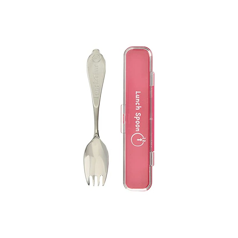 Takakuwa Metal 005154 Lunch Spoon with Case, Leaf Pink