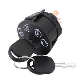 Tektall Starter Ignition Switch w/Keys for John Deere L100 L105 L107 L108 L110 L111 L118 L120 L130 125 135 145 155c 190c G110 Tractor Riding Mowers - 4 Key Positions w/Headlight - Free Carabiner