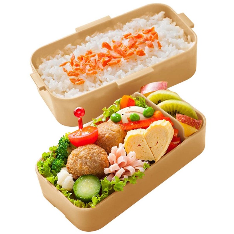 Skater PFLW4AG-A Antibacterial Fluffy Lunch Box, 2-Tier Lid, 20.1 fl
