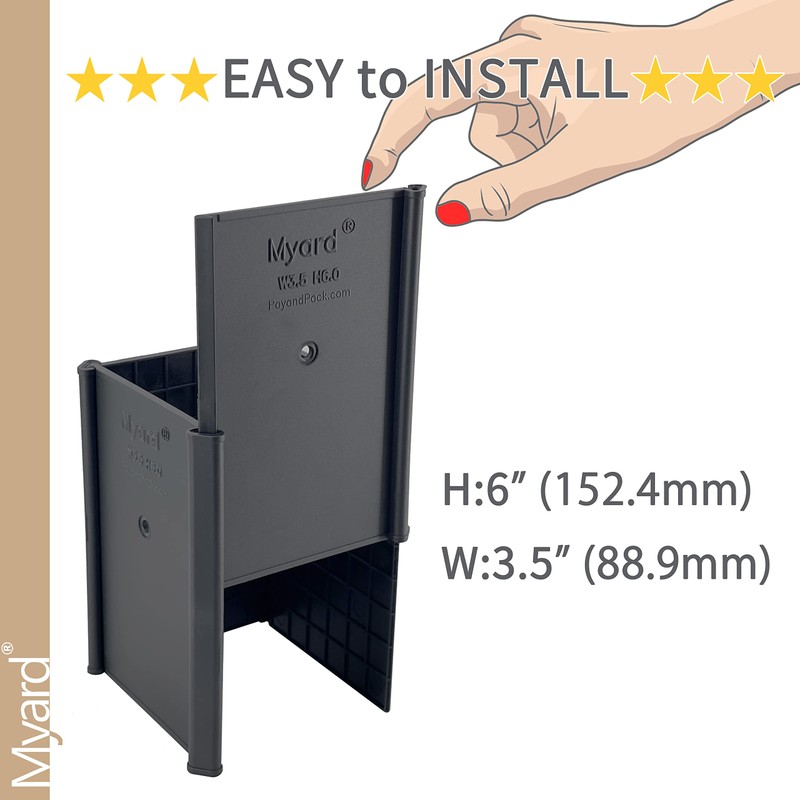 Myard PS446-B 4x4x6 Inches Post Protector with Screws, Inner Size
