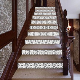 3D Stair Stickers,Peel and Stick Waterproof self-Adhesive Staircase Stickers Wallpaper Vinyl DIY Stair Decals Mural House Home Decoration 39.3" w x 7" h 14 Pieces