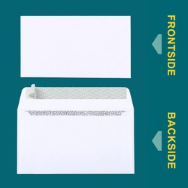 EnDoc #6 3/4 Security Envelopes Self-Seal - 80 Count - 6 1/2 x 3 5/8 Inch Privacy Tinted Windowless All-Purpose Envelopes for Personal and Business Use - 24lb Paper Quality - Bright White Envelopes