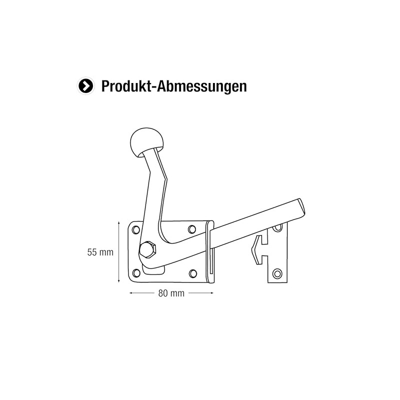 Connex HVRJ20066 Garden Gate Latch 80 x 55 mm with