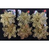 BWG Set Of 6 Large Glitter Poinsettia Clip On Christmas