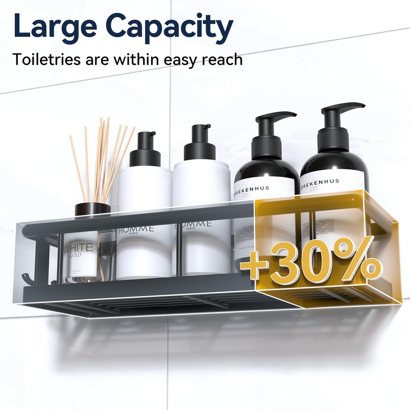 YASONIC Shower Caddy Adhesive, No Drill Bathroom Shower Organizers, with